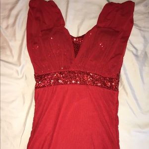Red classy dress for women